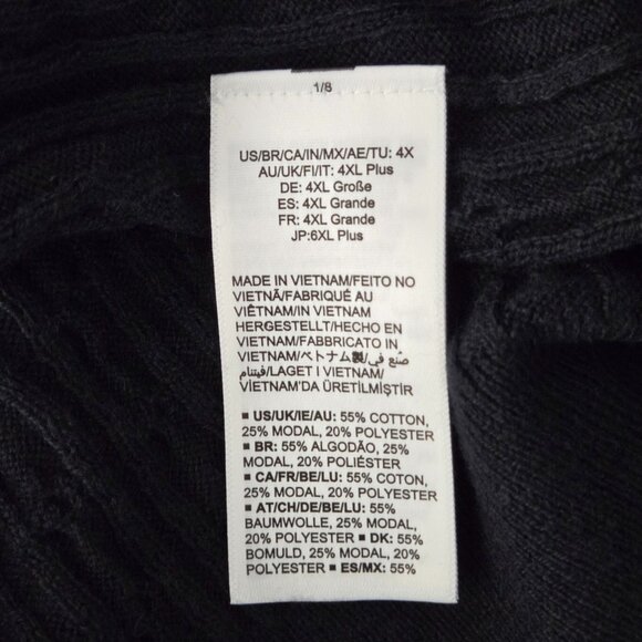 NWT | Black Cable Knit Crewneck Sweater Pullover Classic Long Sleeve | 4XL - Picture 3 of 5